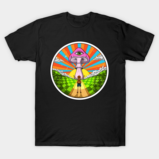 Hippie Magic Mushroom T-Shirt by underheaven